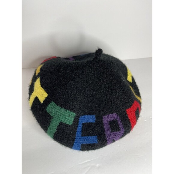 Varaka Beret BETTER Rainbow Print Canvas Blend Hat Cap - Picture 3 of 5